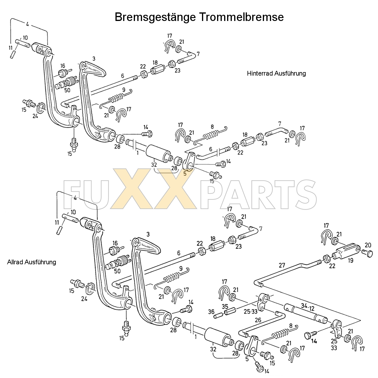 D 4507 Bremsgestänge Trommelbremse