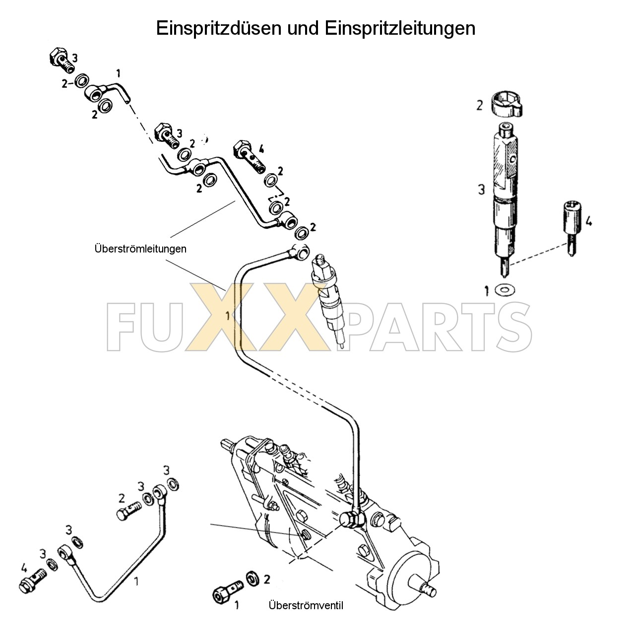 DX 160-76XX Einspritzdüsen und Einspritzleitungen