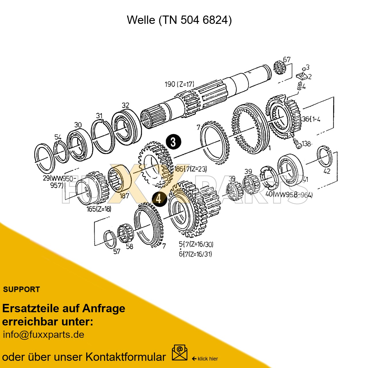 DX 3.50SC Getriebe Quadro-Split 3