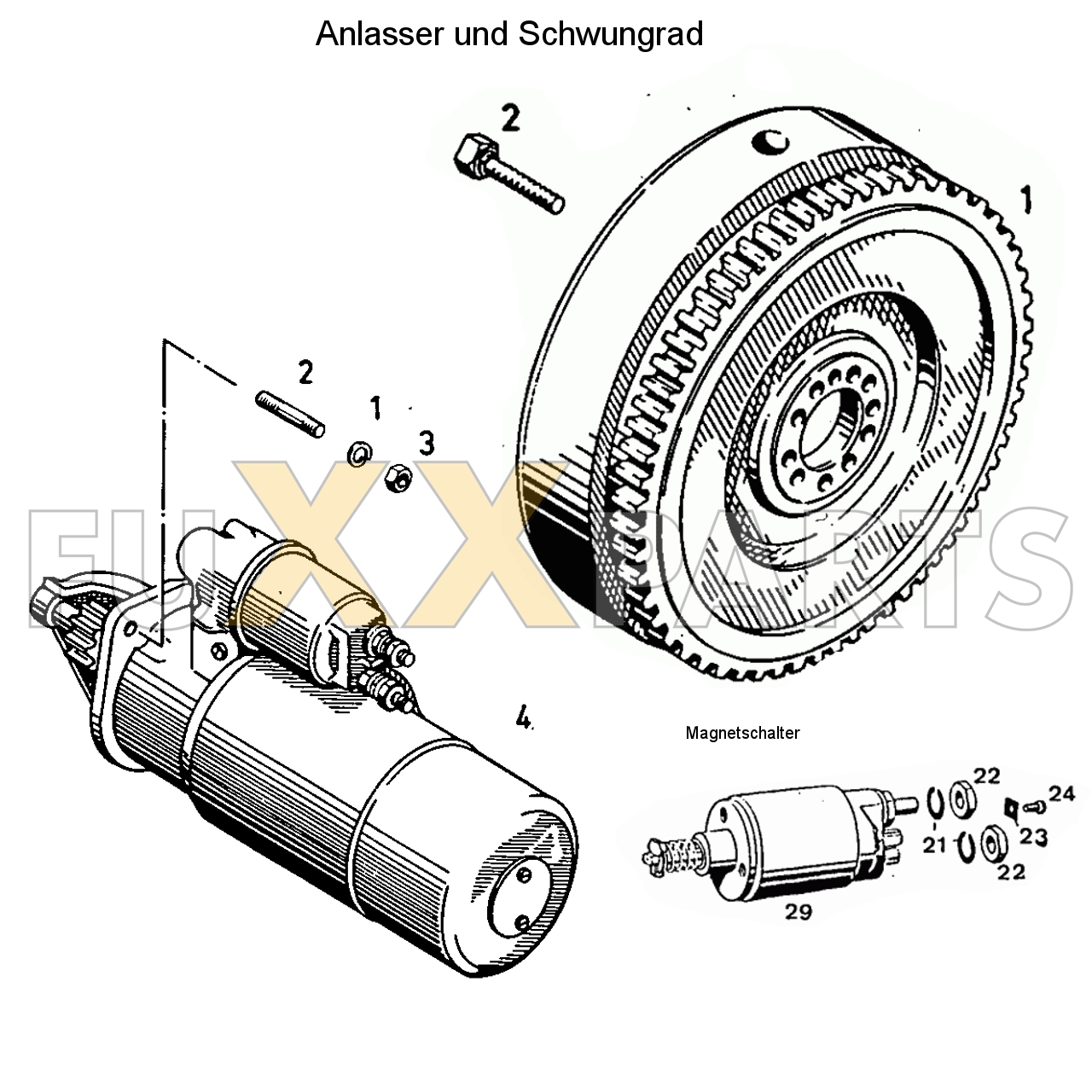 D 4006 Anlasser und Schwungrad