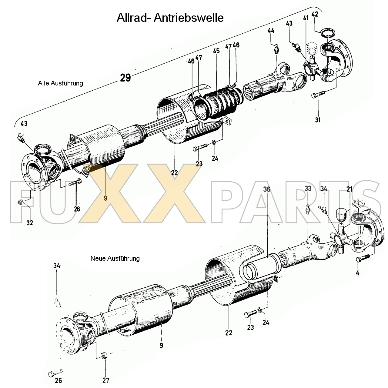 D 4006 Allrad- Antriebswelle