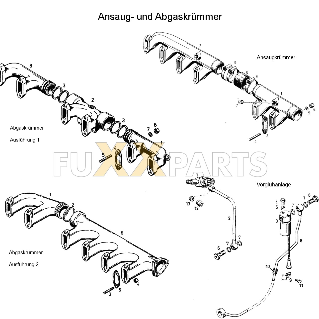 DX 120-76XX Ansaug- und Abgaskrümmer