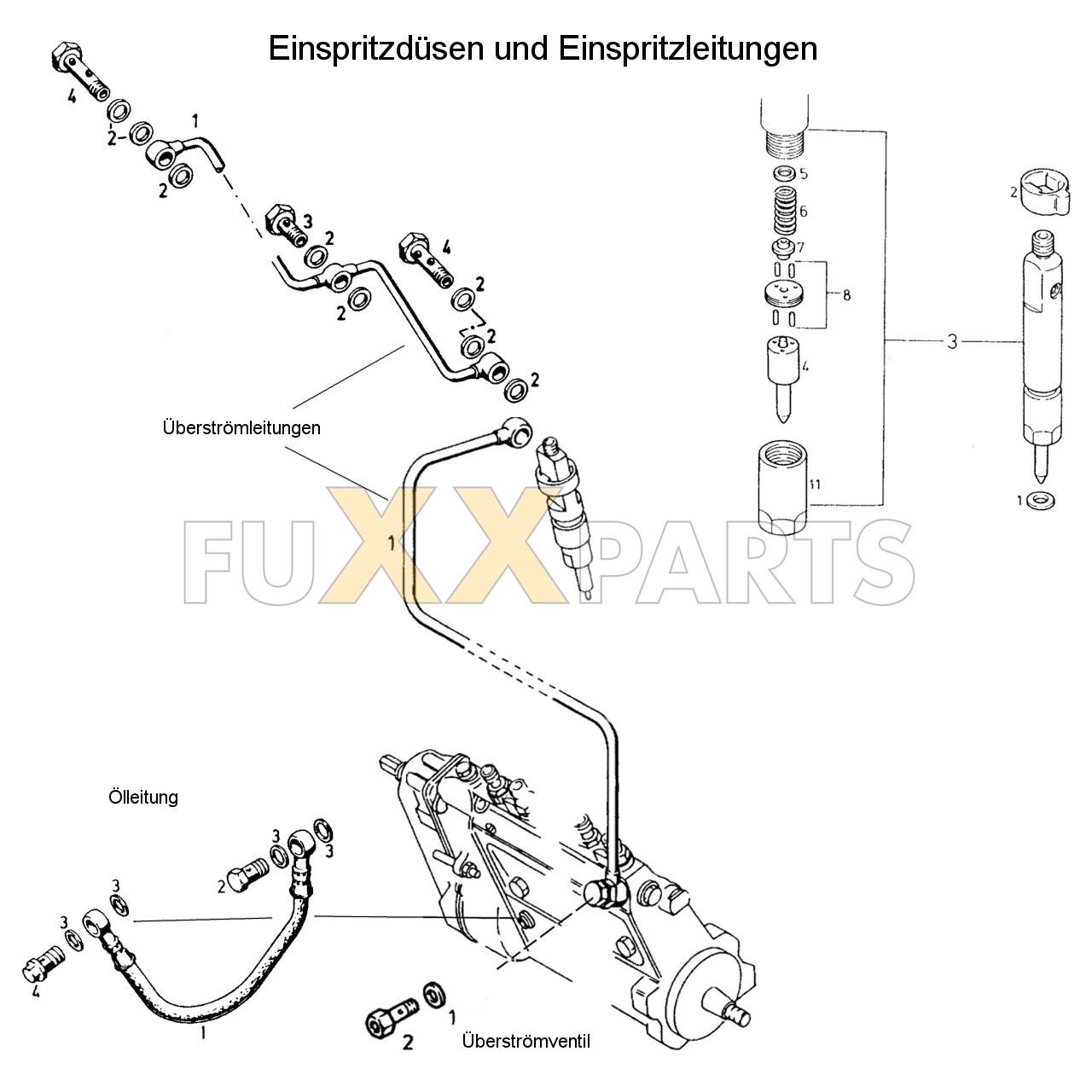 AgroPrima 4.56 Einspritzdüsen und Einspritzleitungen