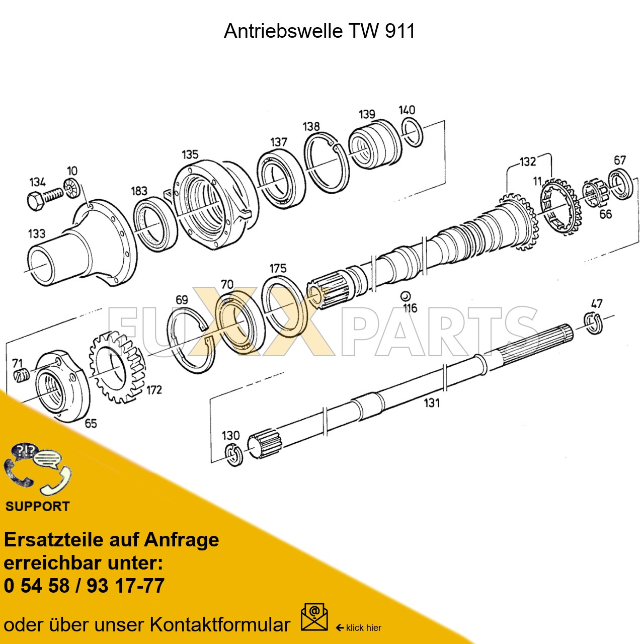 DX 145-78XX Getriebewelle TW 911 1