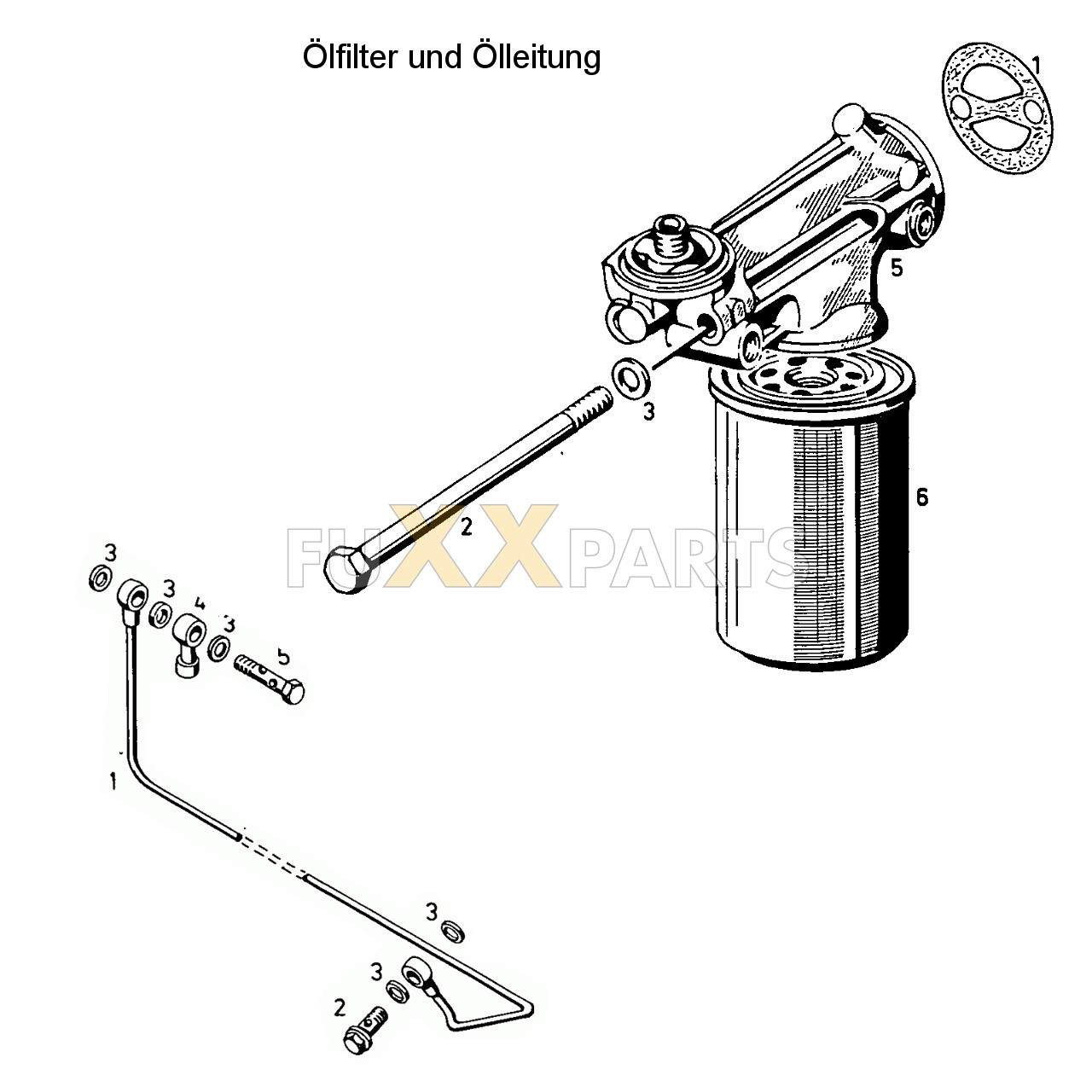 D 5206 Ölfilter und Ölleitung