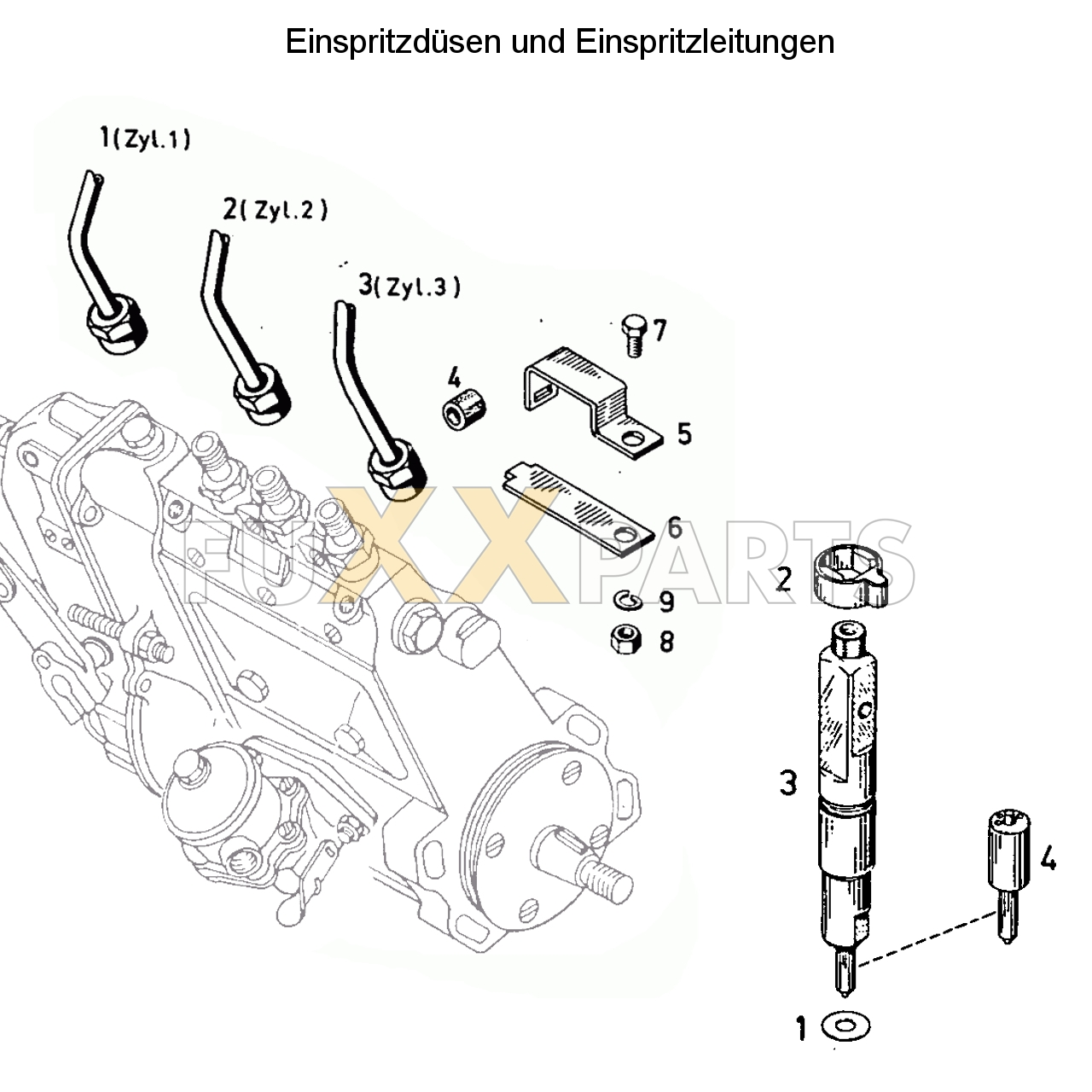 D 4006 Einspritzdüsen und Einspritzleitungen