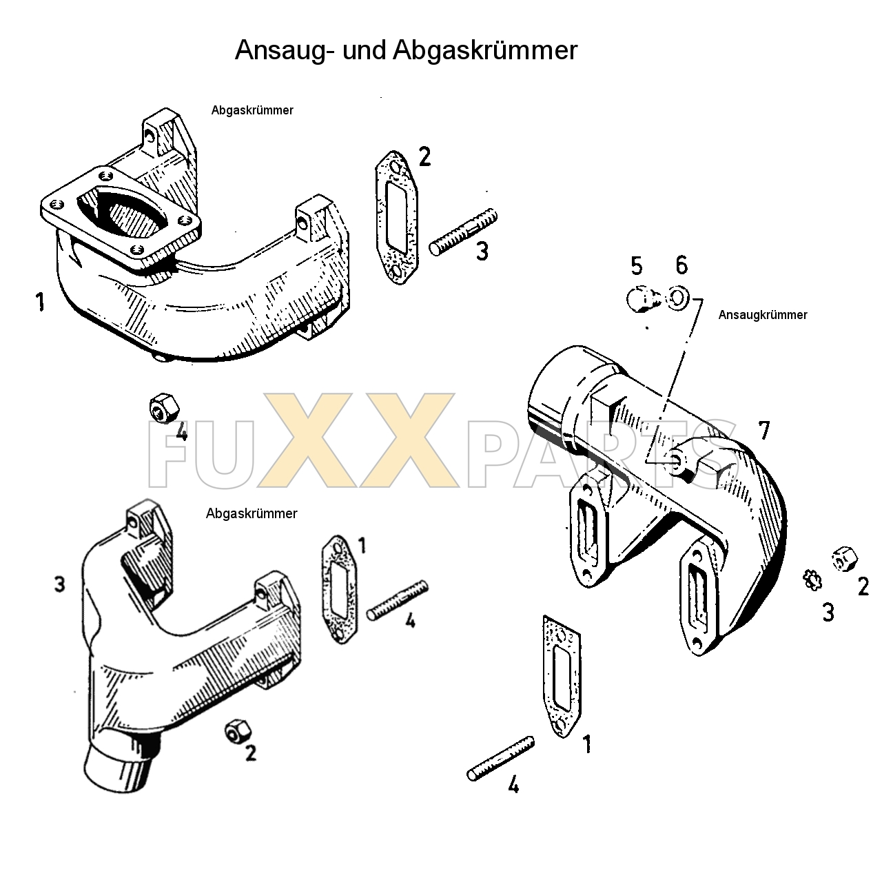 D 3607 Ansaug und Abgaskrümmer