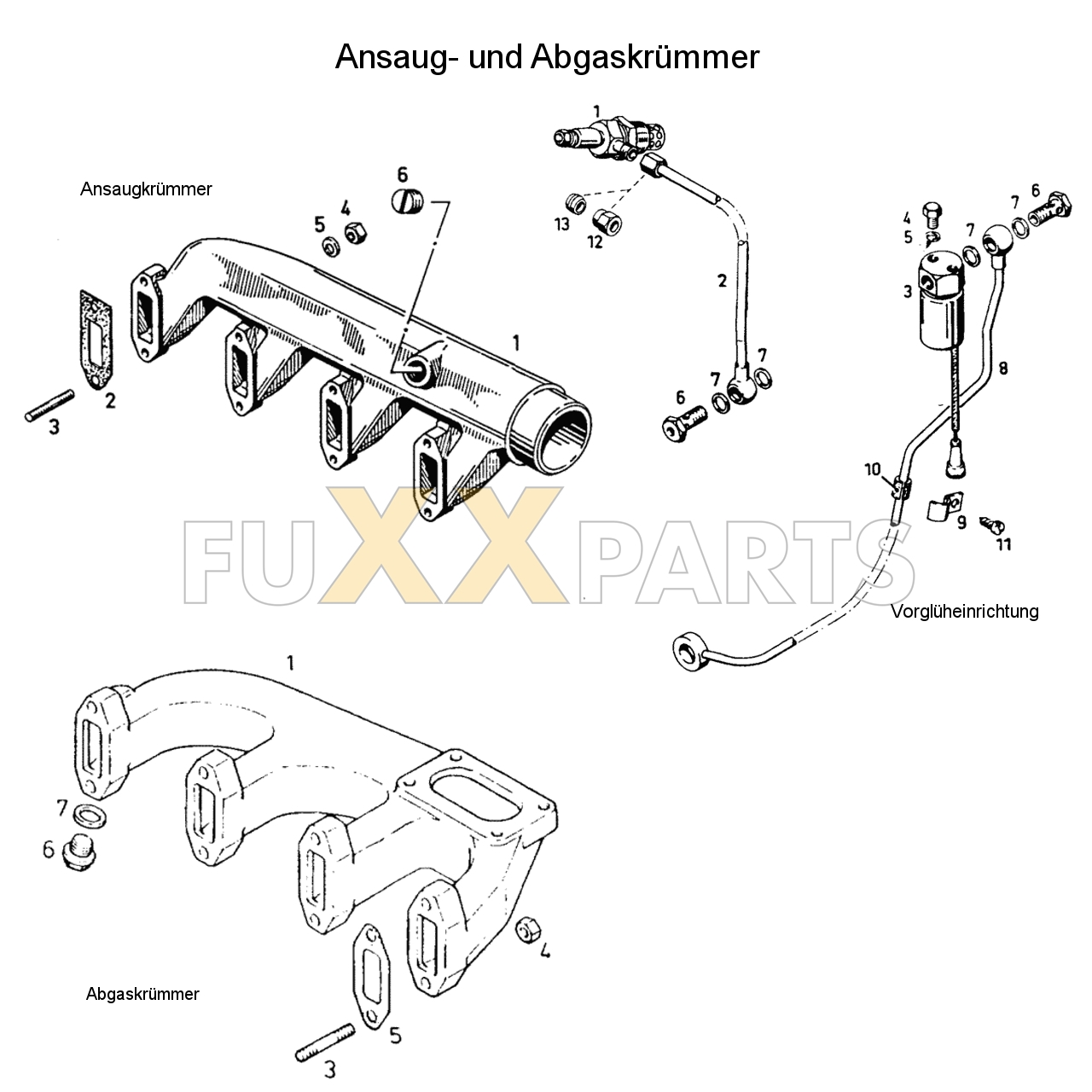 D 6807 C Ansaug- und Abgaskrümmer