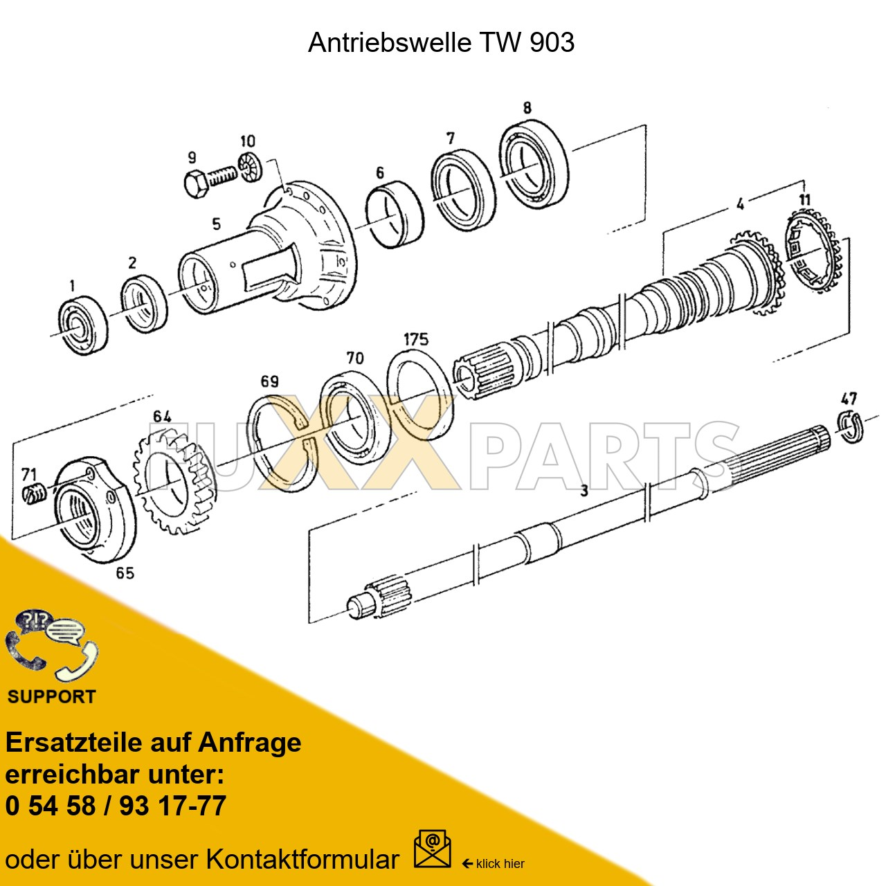 DX 120-78XX Getriebewelle TW 903 1