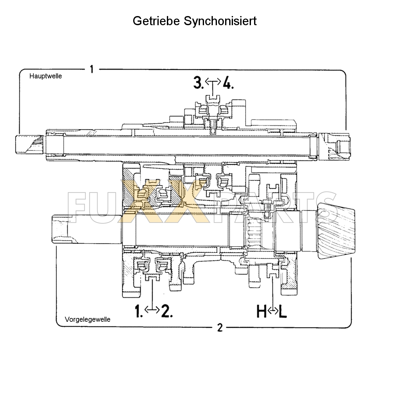 D 4507 Getriebeschnittbild Synchron