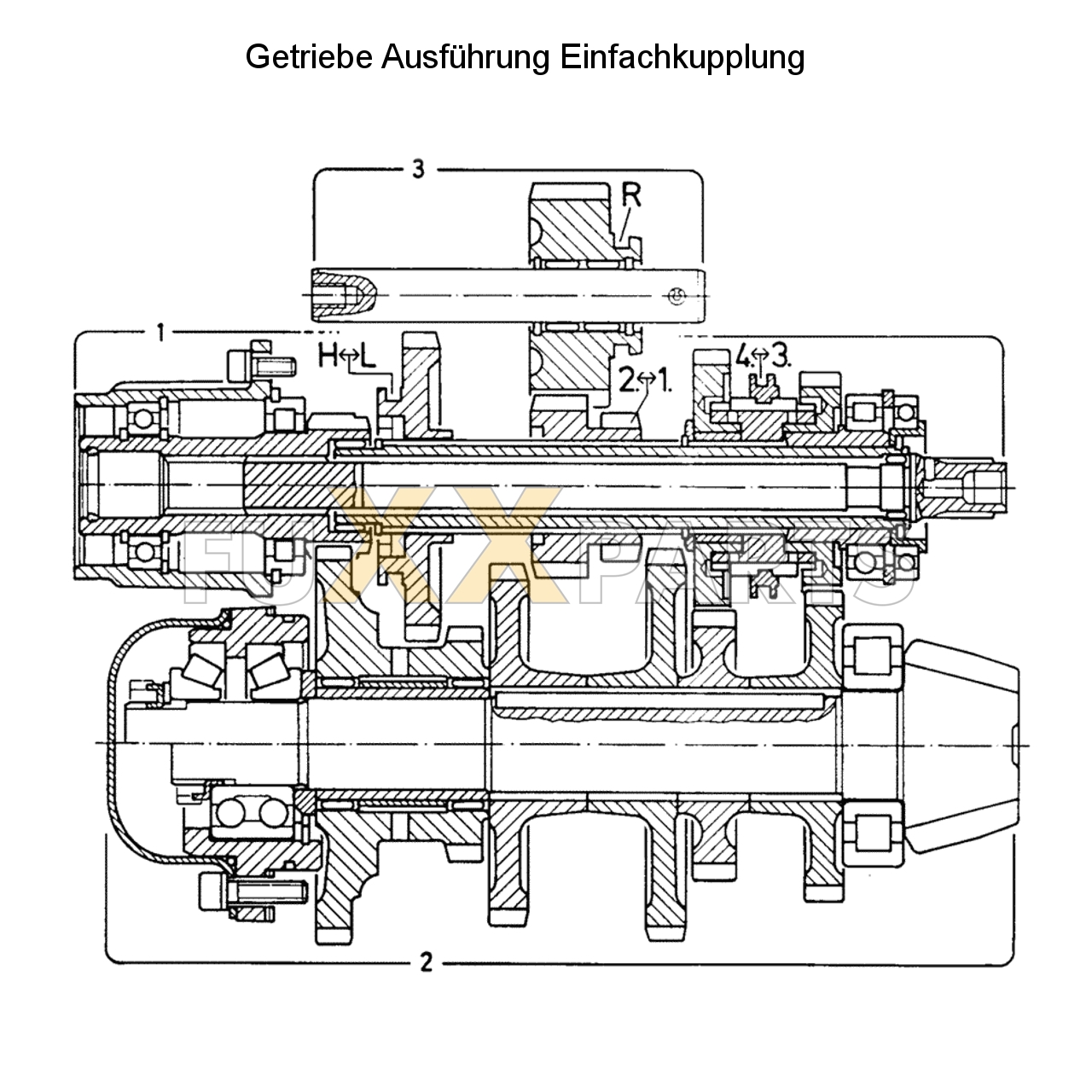 D 2807 Getriebeschnittbild Einfachkupplung