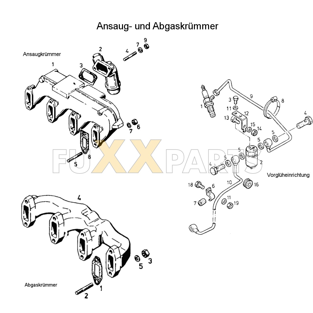 DX 4.50 Ansaug- und Abgaskrümmer