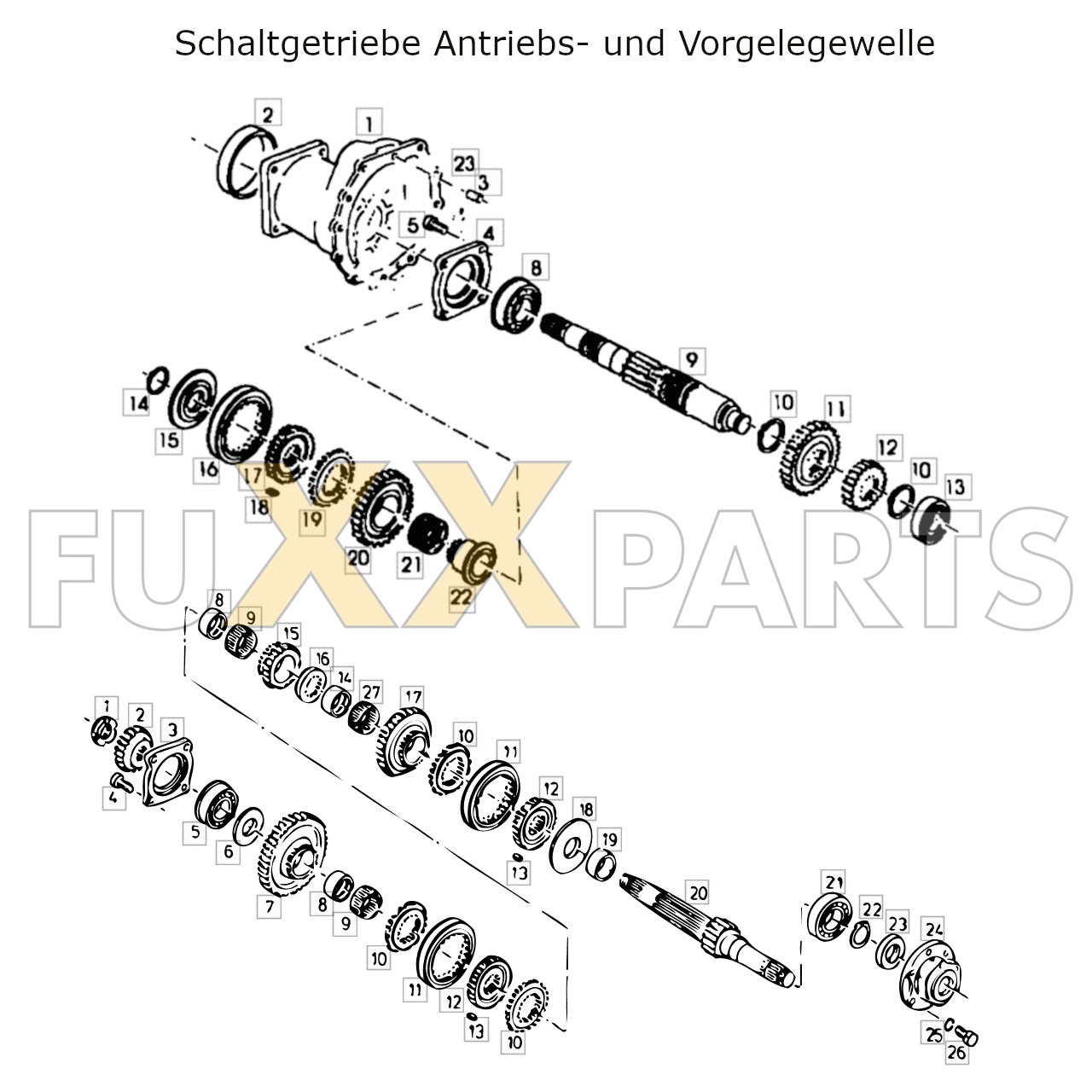 4080 Schaltgetriebe Antriebs- und Vorgelegewelle