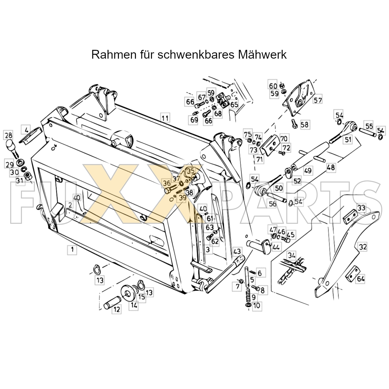 4080 Rahmen für schwenkbares Mähwerk