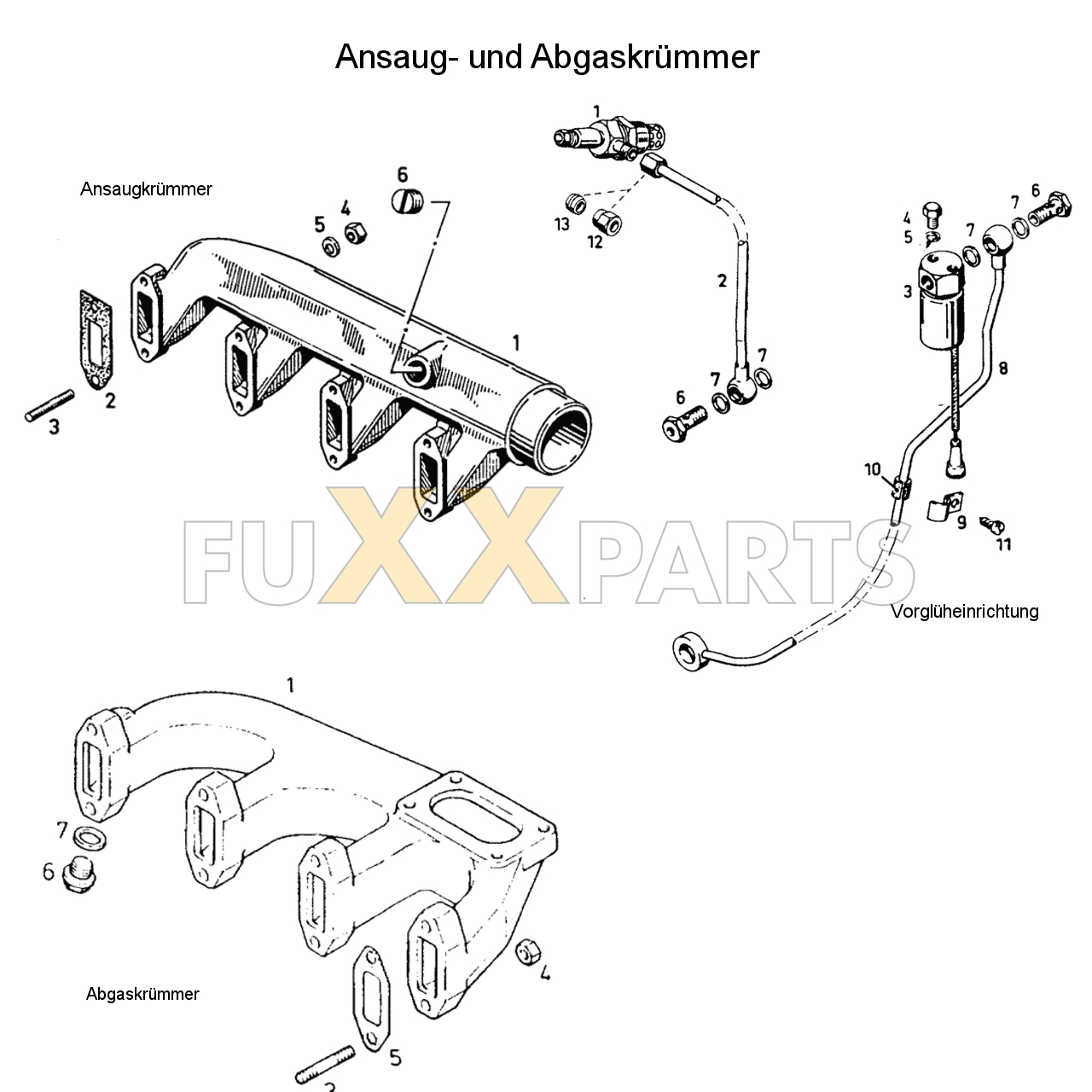 D 6207 C Ansaug- und Abgaskrümmer