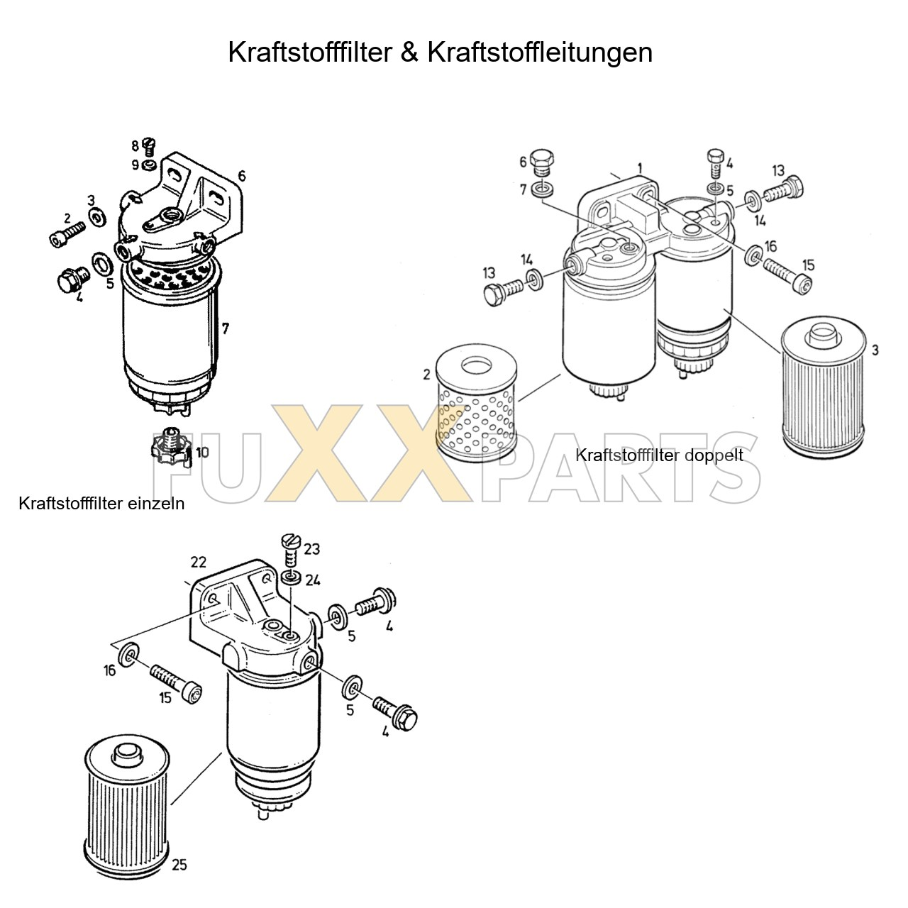 DX 92-78XX Kraftstofffilter & Leitungen 1