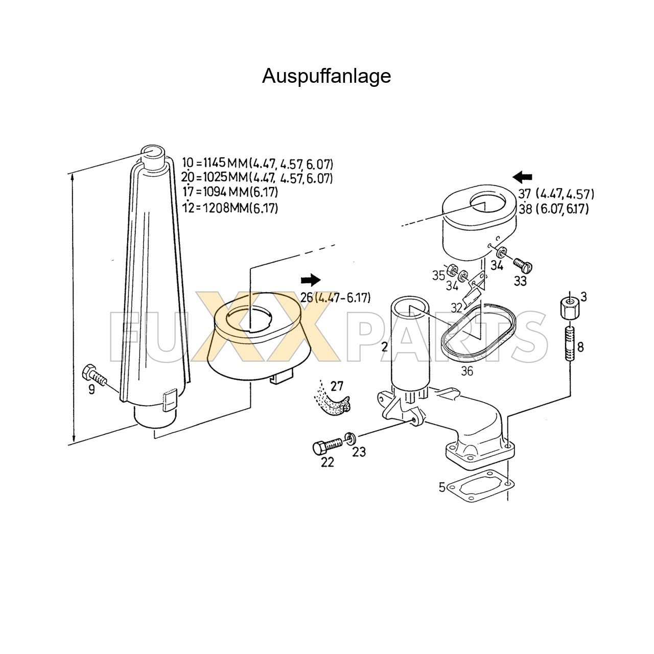 AgroXtra 4.57 Auspuffanlage
