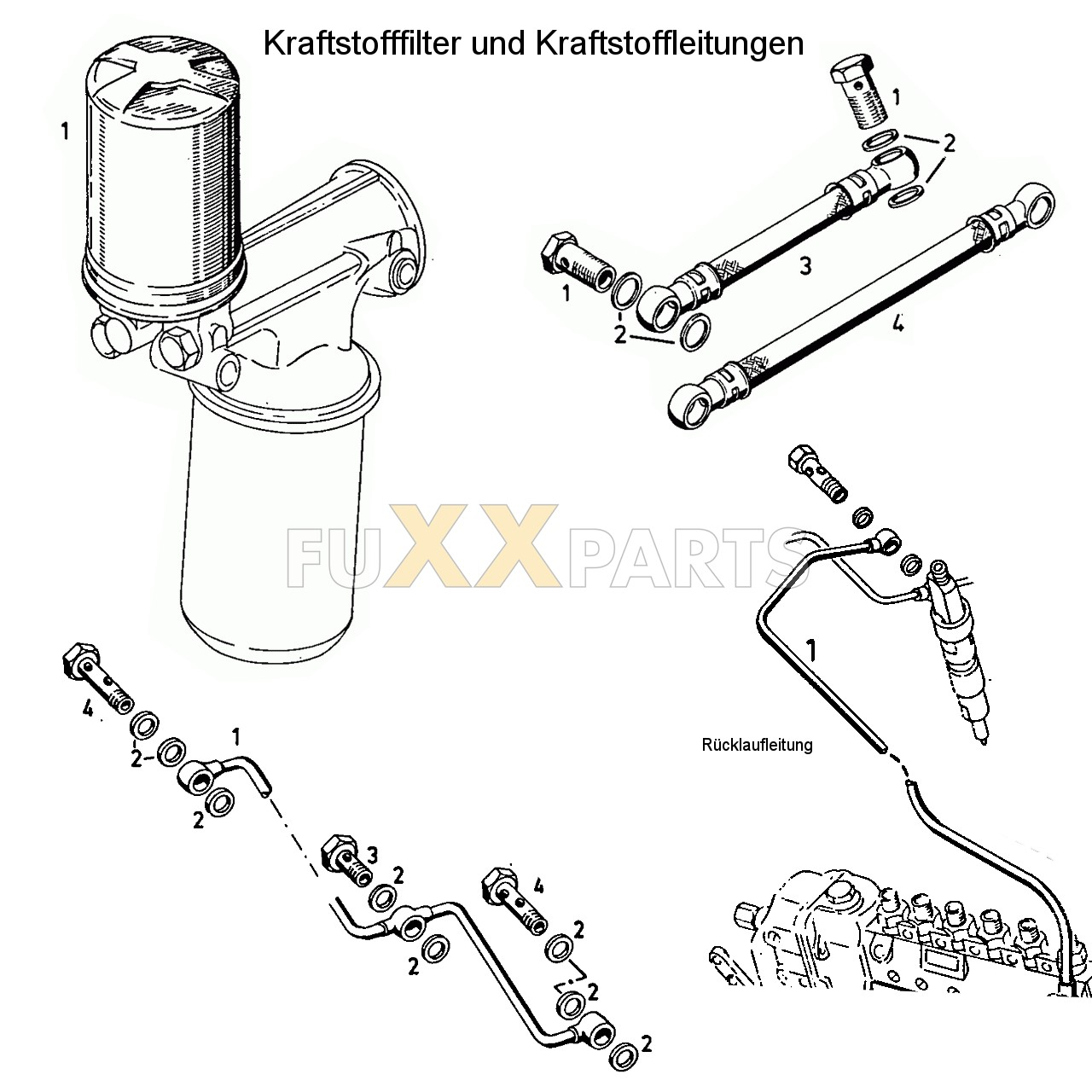 D 5206 Kraftstofffilter und Kraftstoffleitungen