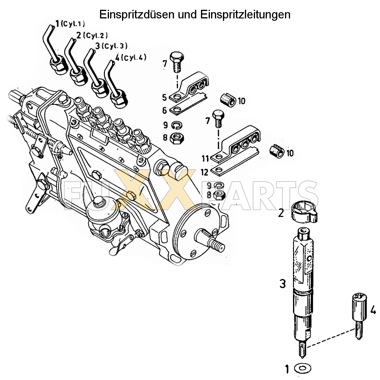 D 6206 Einspritzdüsen und Einspritzleitungen