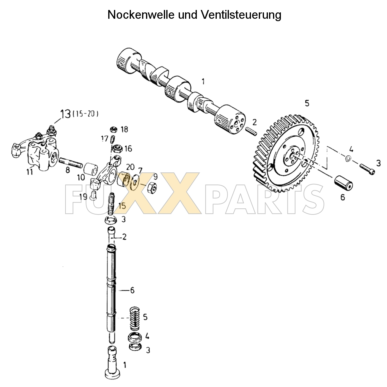 D 3607 Nockenwelle und Ventilsteuerung