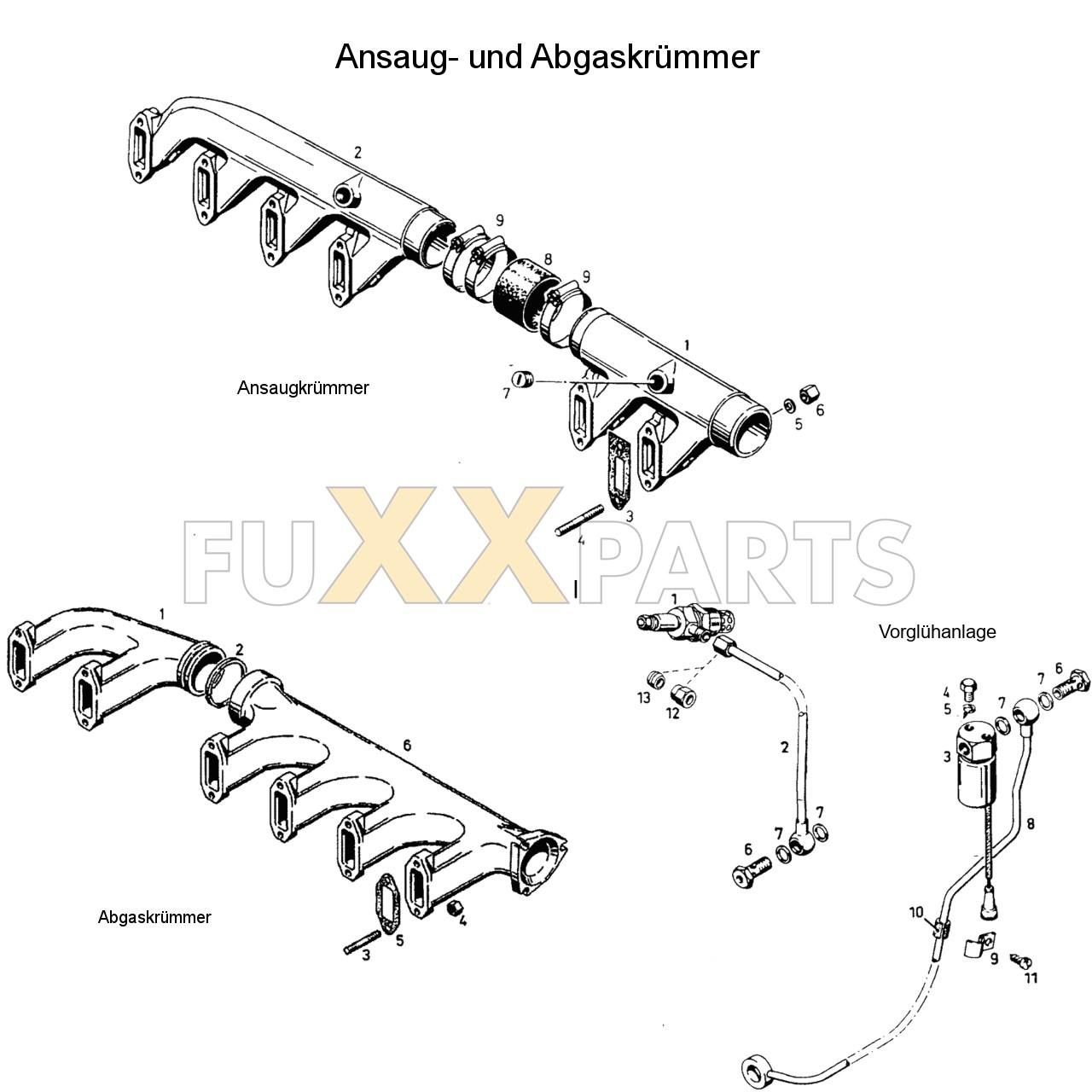 DX 110-76XX Ansaug- und Abgaskrümmer