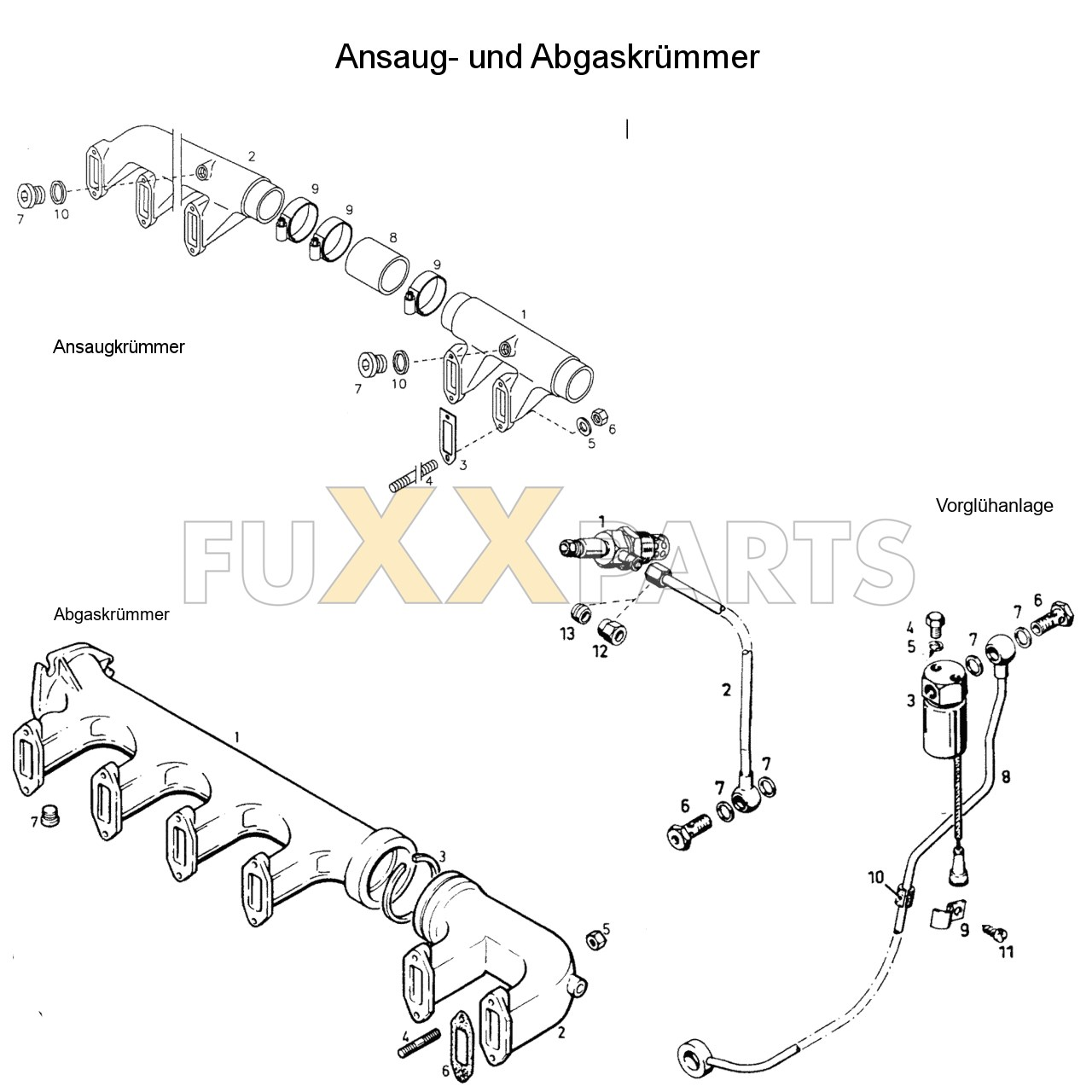 DX 110-78XX Ansaug- und Abgaskrümmer