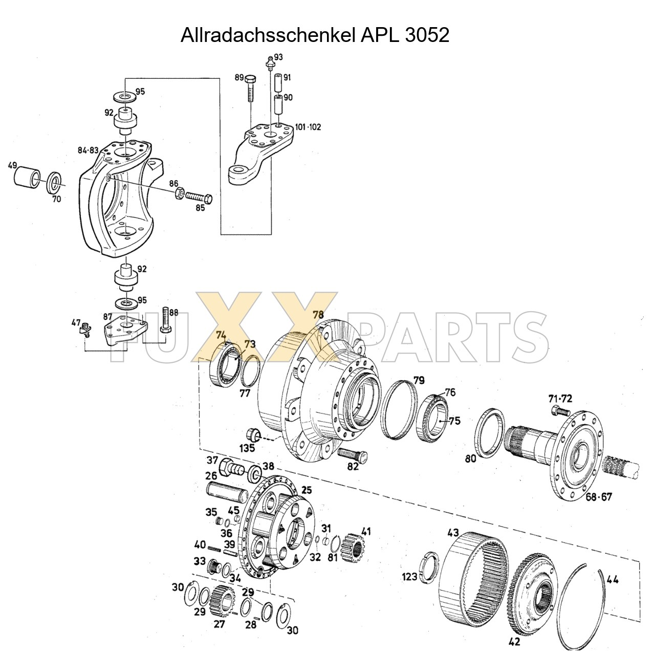 DX 140-76XX Allradachsschenkel APL 3052