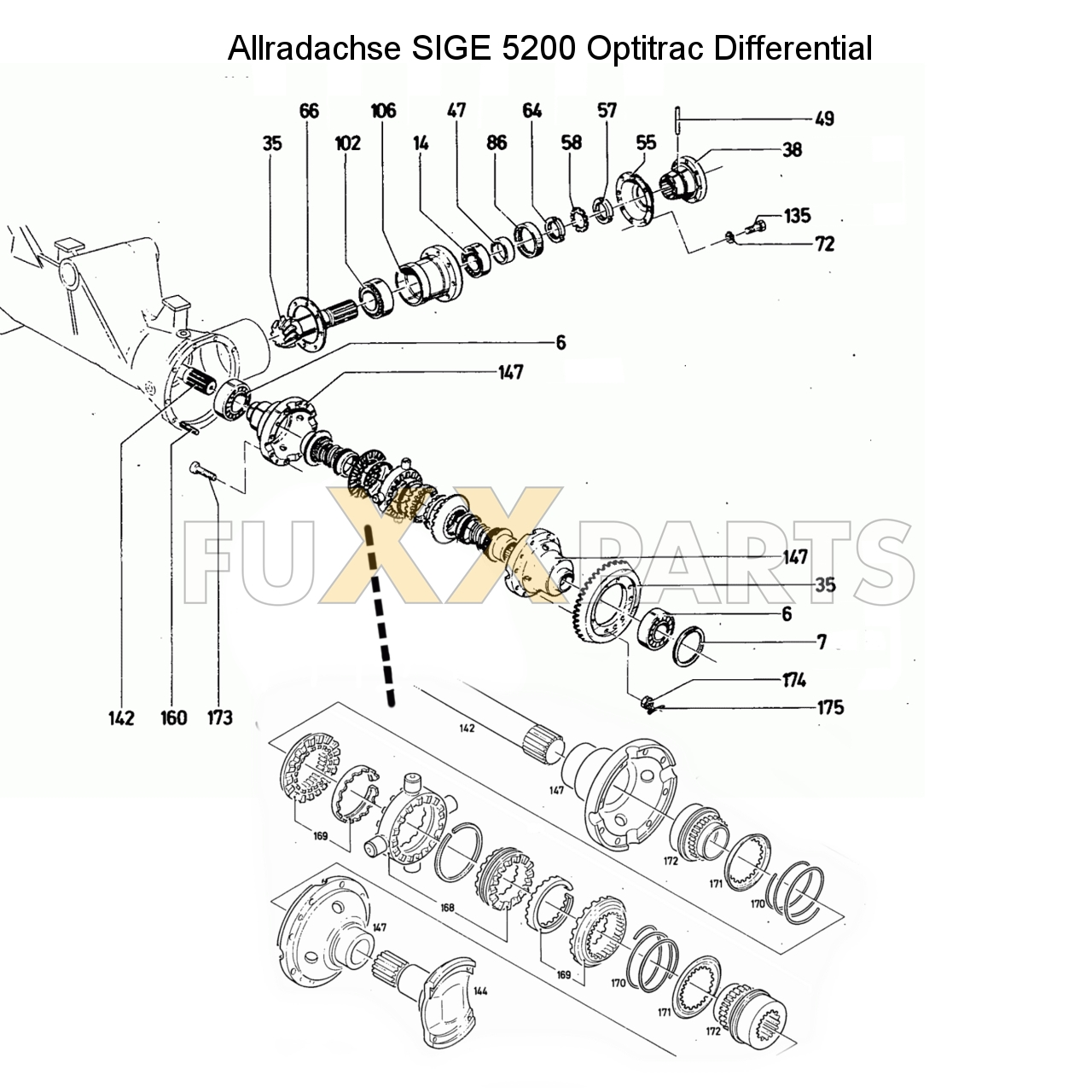 D 10006 Allradachse SIGE 5200 Optitrac Differential