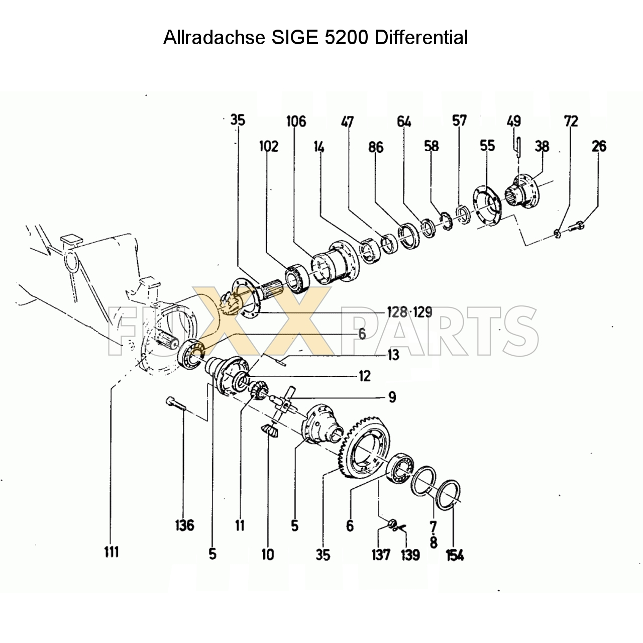 D 13006 Allradachse SIGE 5200 Differential