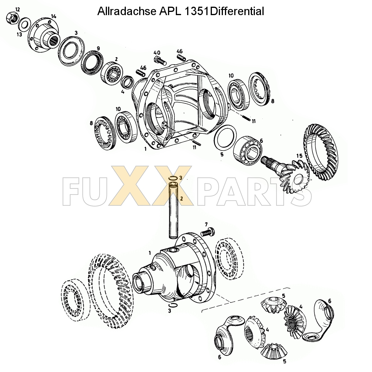 D 7206 Allradachse APL 1351 Differential