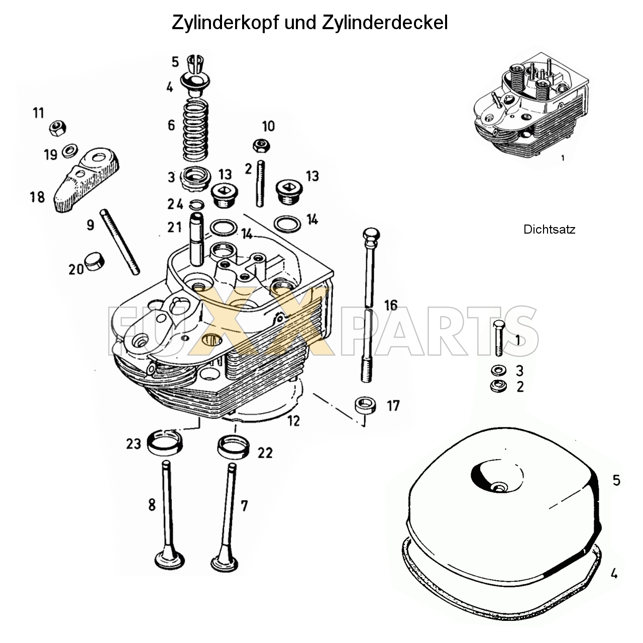D 13006 Zylinderkopf und Zylinderdeckel