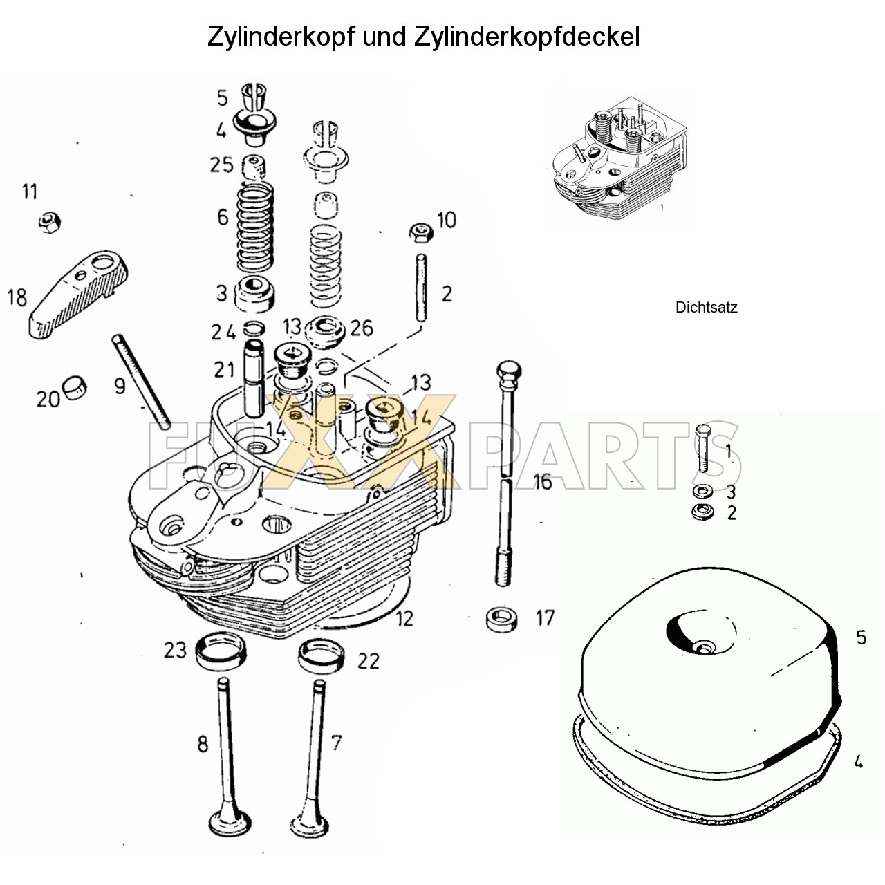 D 3006 Zylinderkopf und Zylinderkopfdeckel
