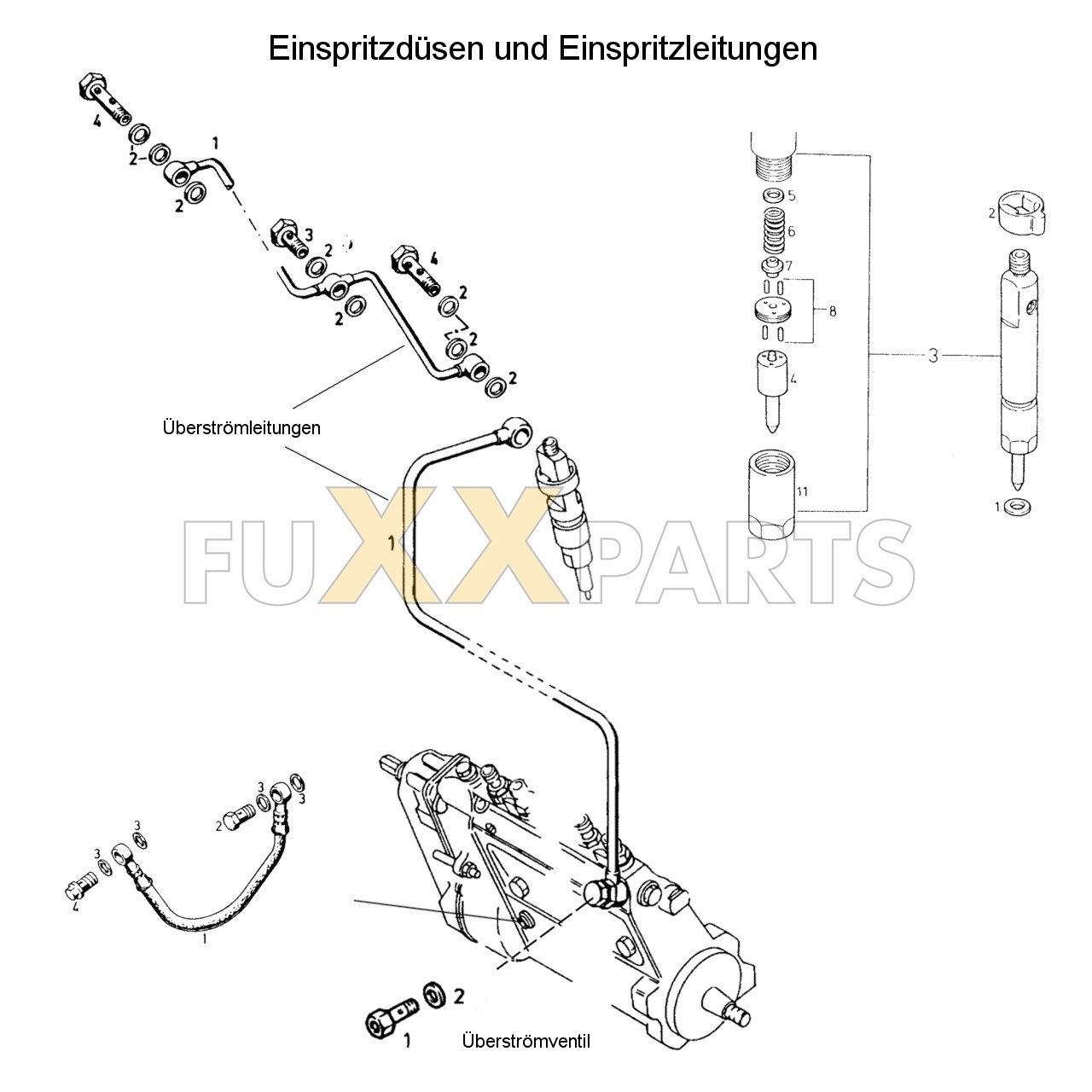DX 110-78XX Einspritzdüsen und Einspritzleitungen