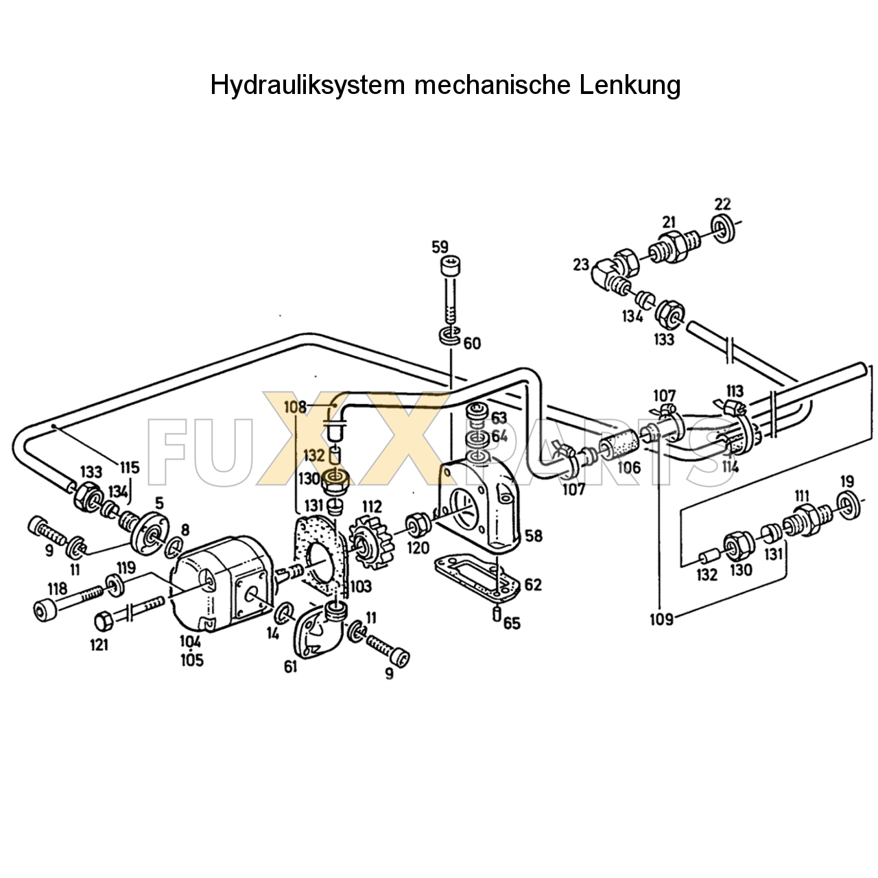 D 3607 Hydrauliksystem mech. Lenkung