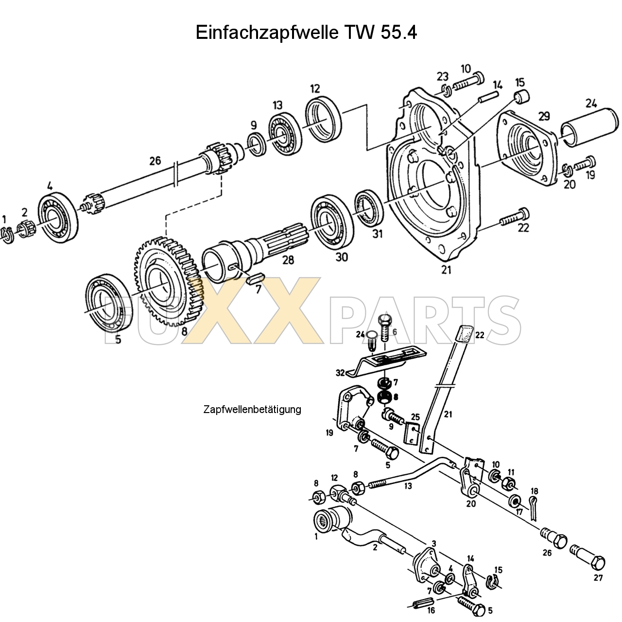 D 6807 Einfachzapfwelle TW 55.4