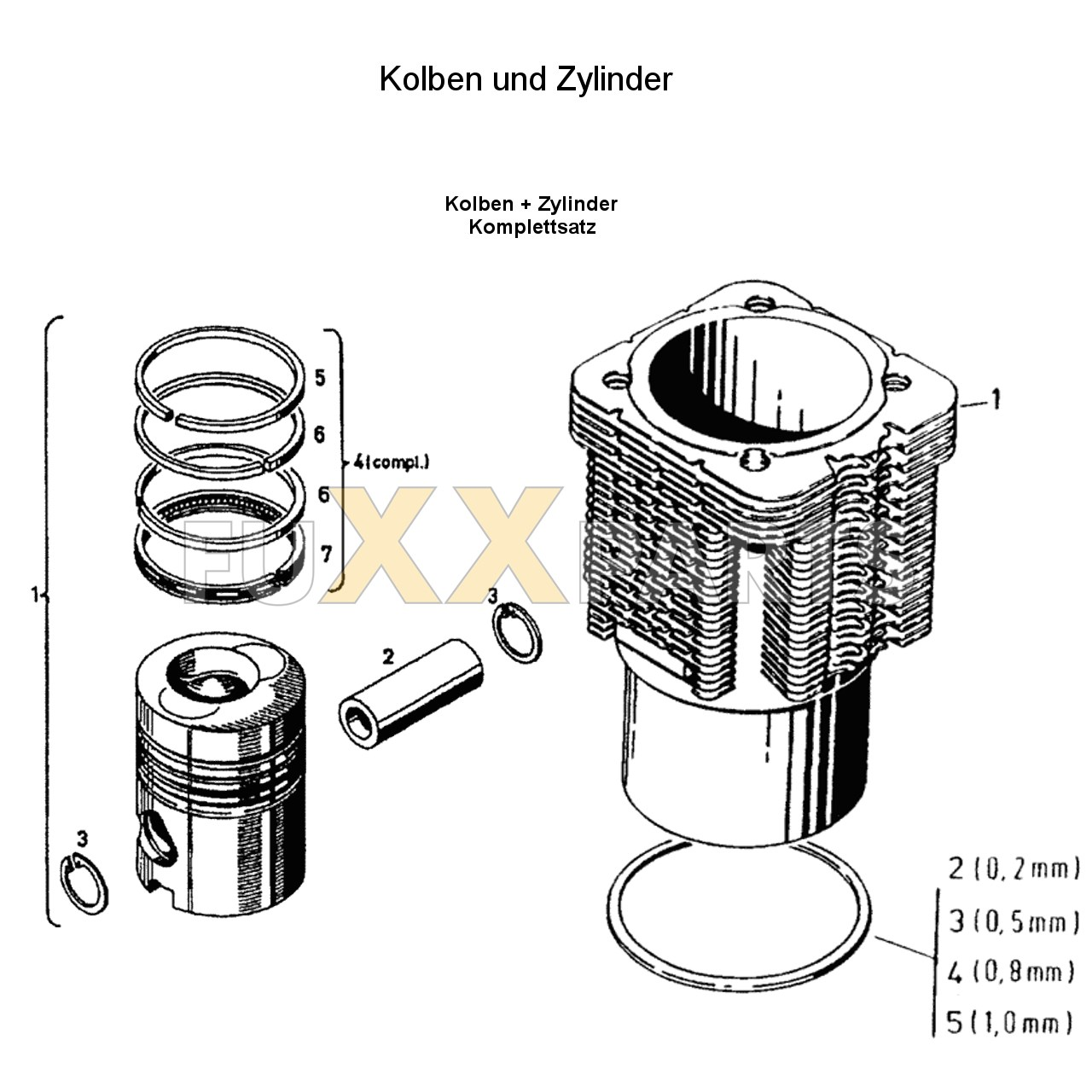 DX 110-76XX Kolben und Zylinder
