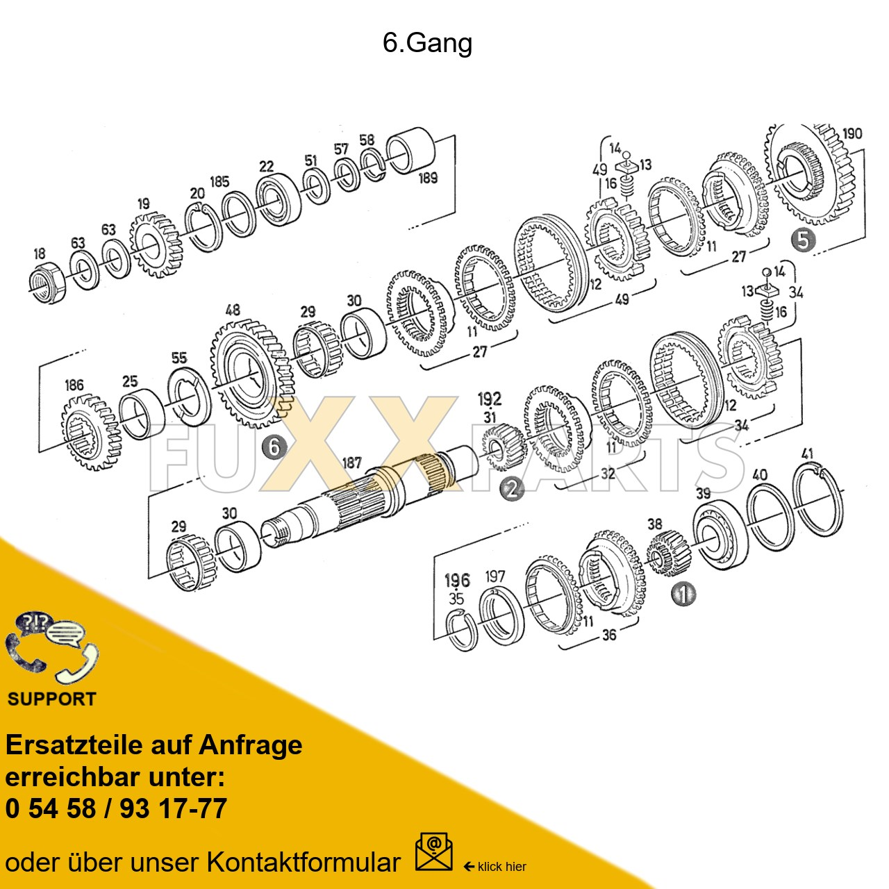DX 92-78XX Getriebewelle 6ter Gang