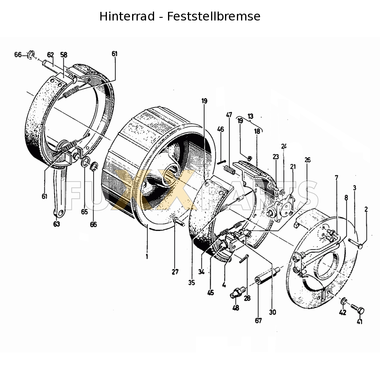 D 10006 Hinterrad - Feststellbremse