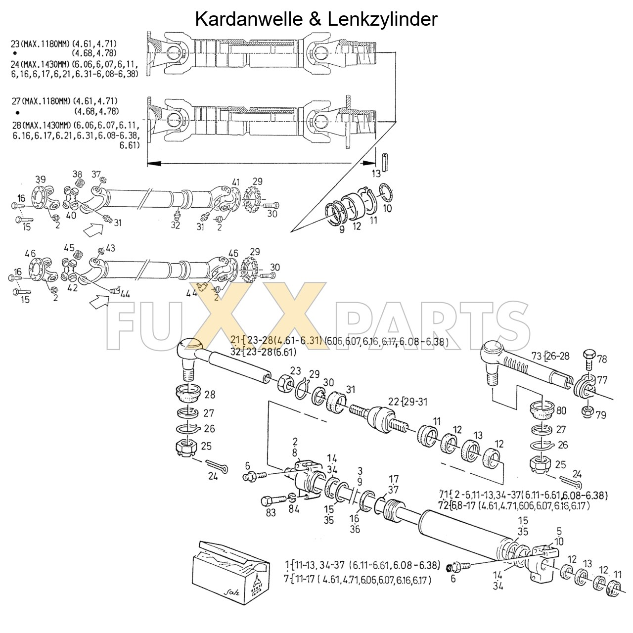 AgroStar 4.61 Kardanwelle & Lenkzylinder