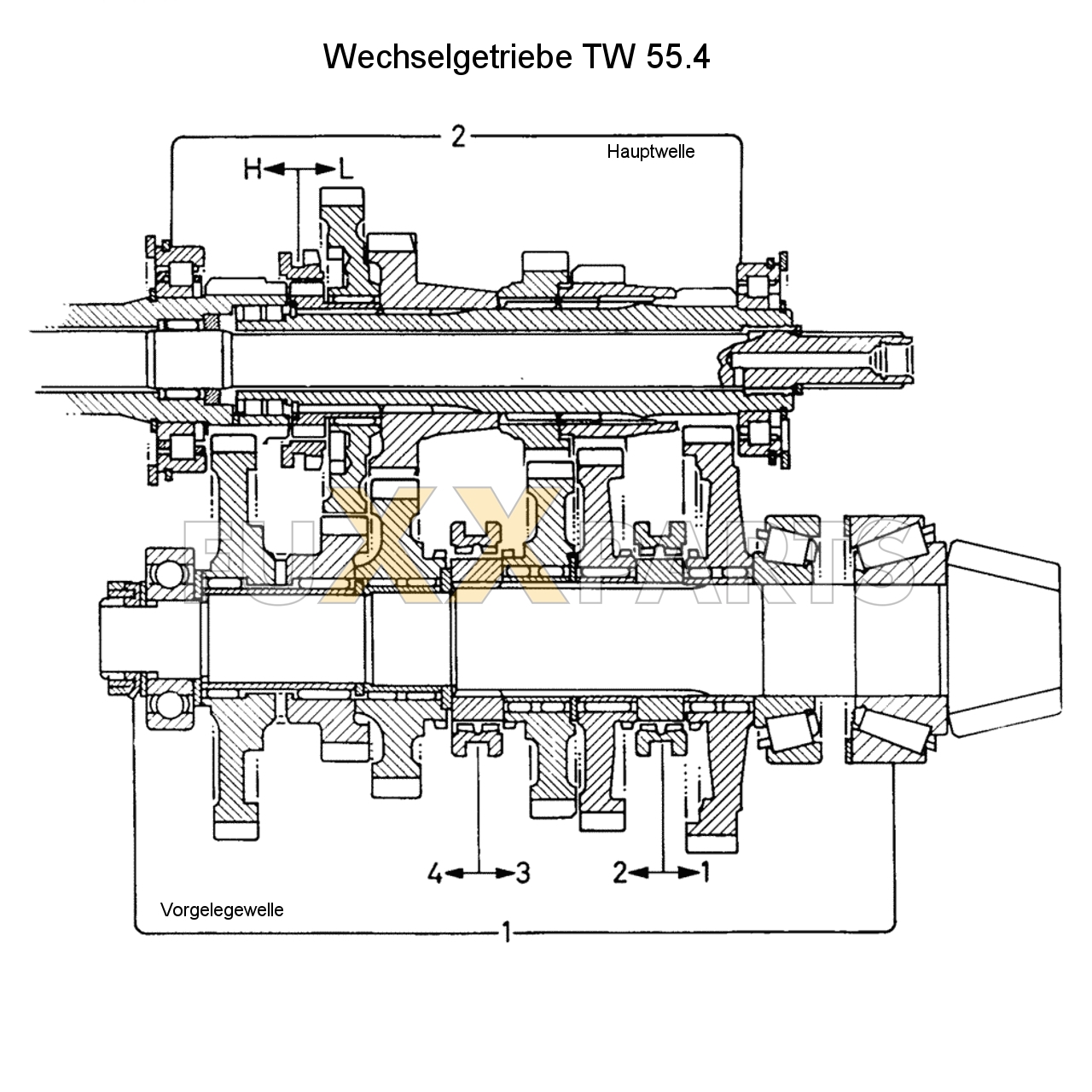 D 6807 Getriebeschnittbild TW 55.4