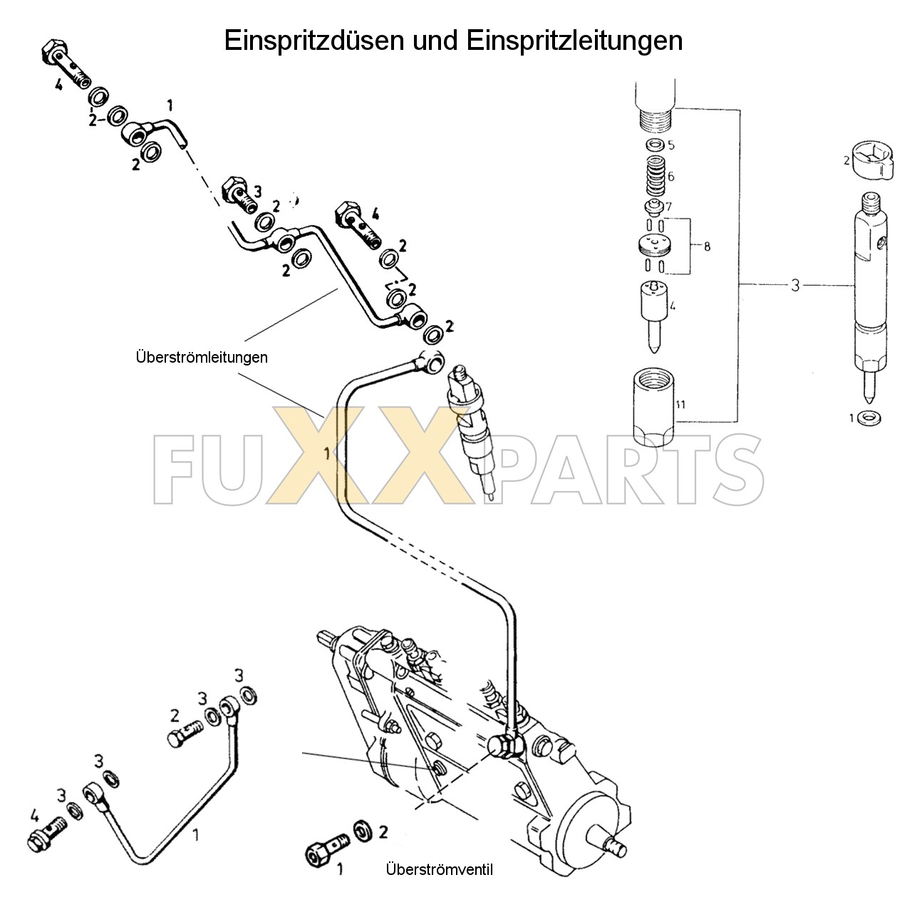 DX 120-76XX Einspritzdüsen und Einspritzleitungen