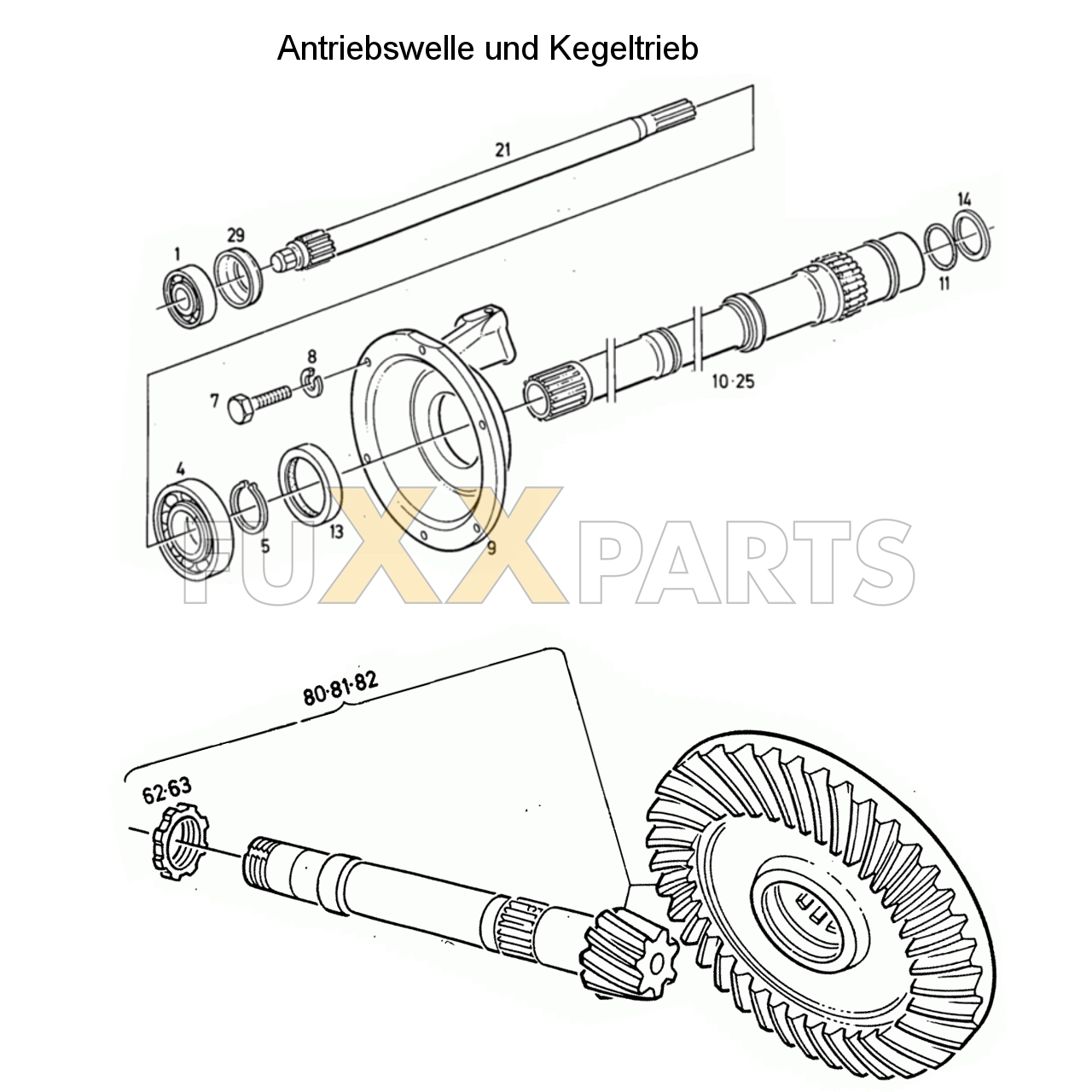 D 6206 Antriebswelle und Kegeltrieb