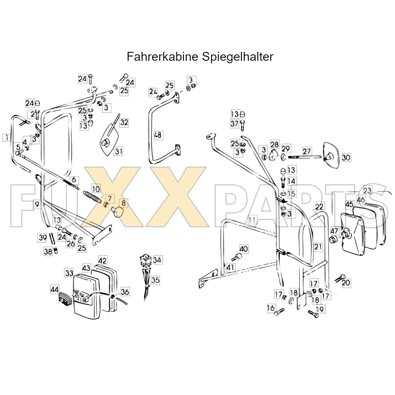 4080 Fahrerkabine Spiegelhalter
