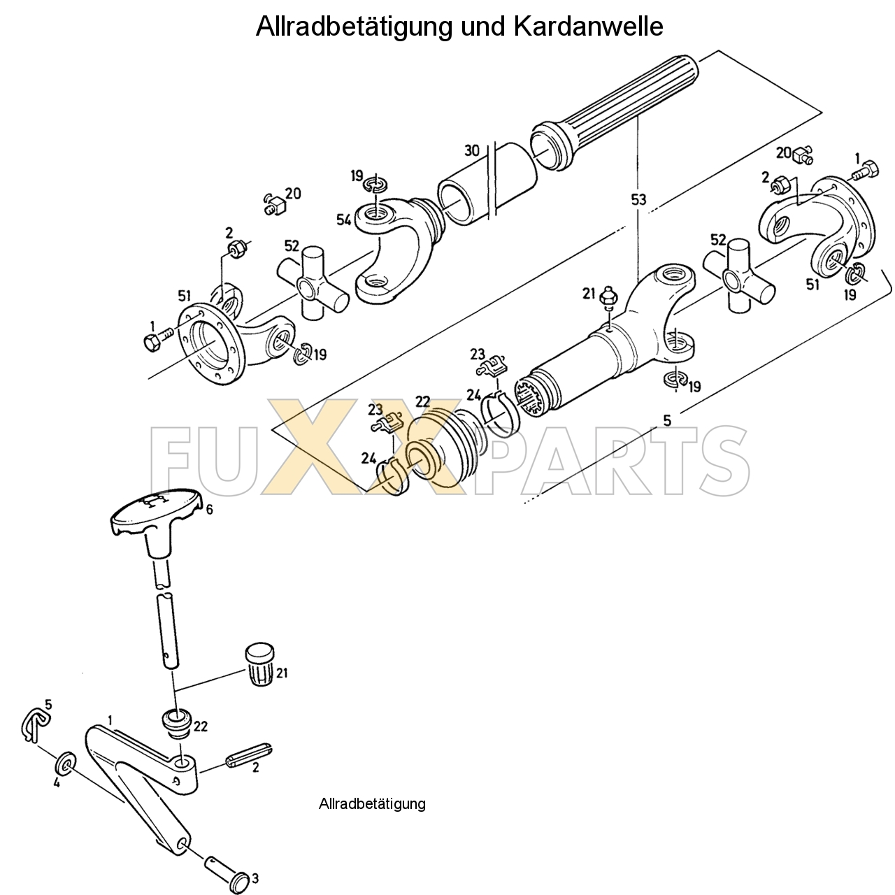 D 7807 C Allradbetätigung und Kardanwelle