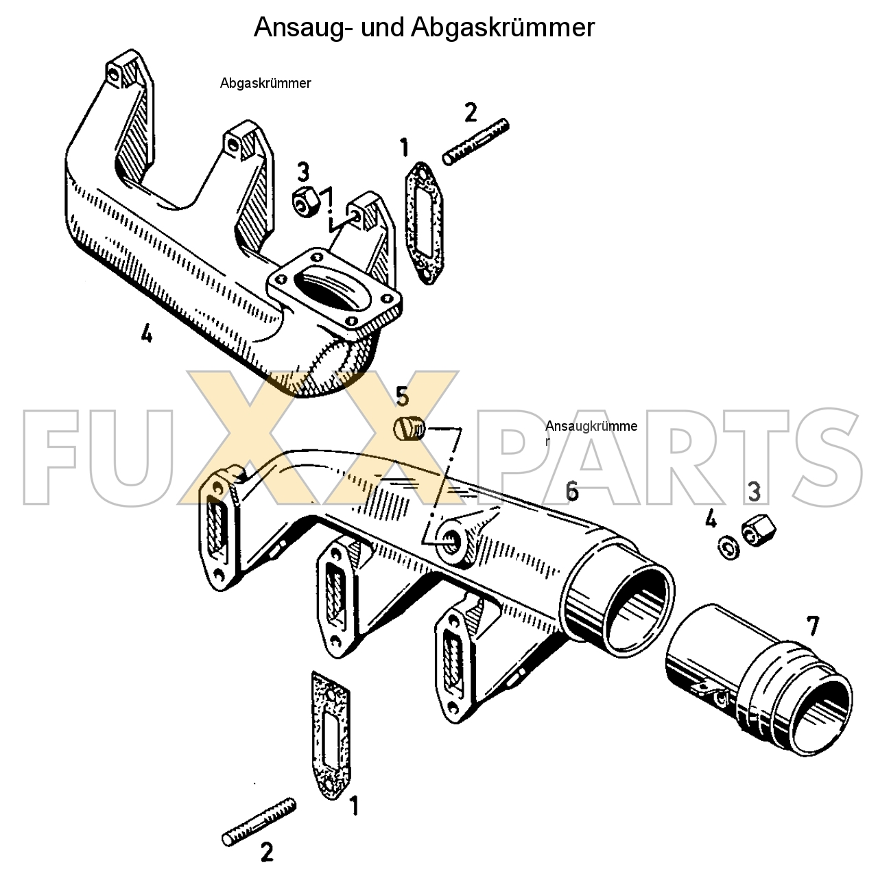 D 4006 Ansaug und Abgaskrümmer