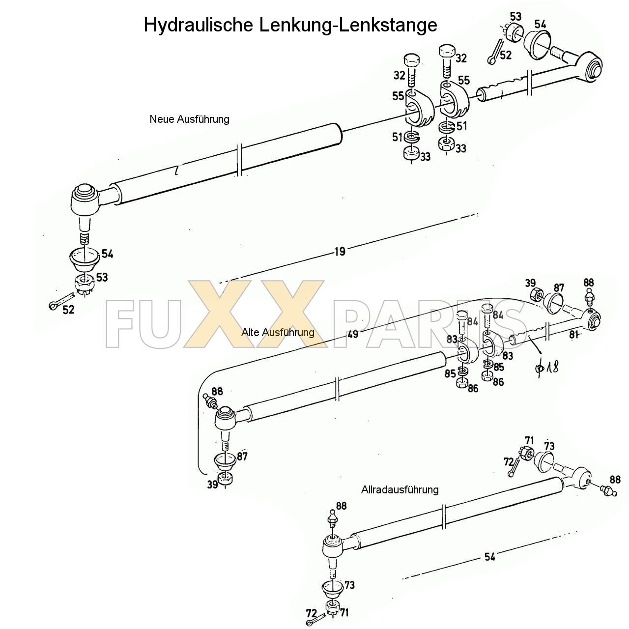 D 6206 Hydraulische Lenkung-Lenkstange