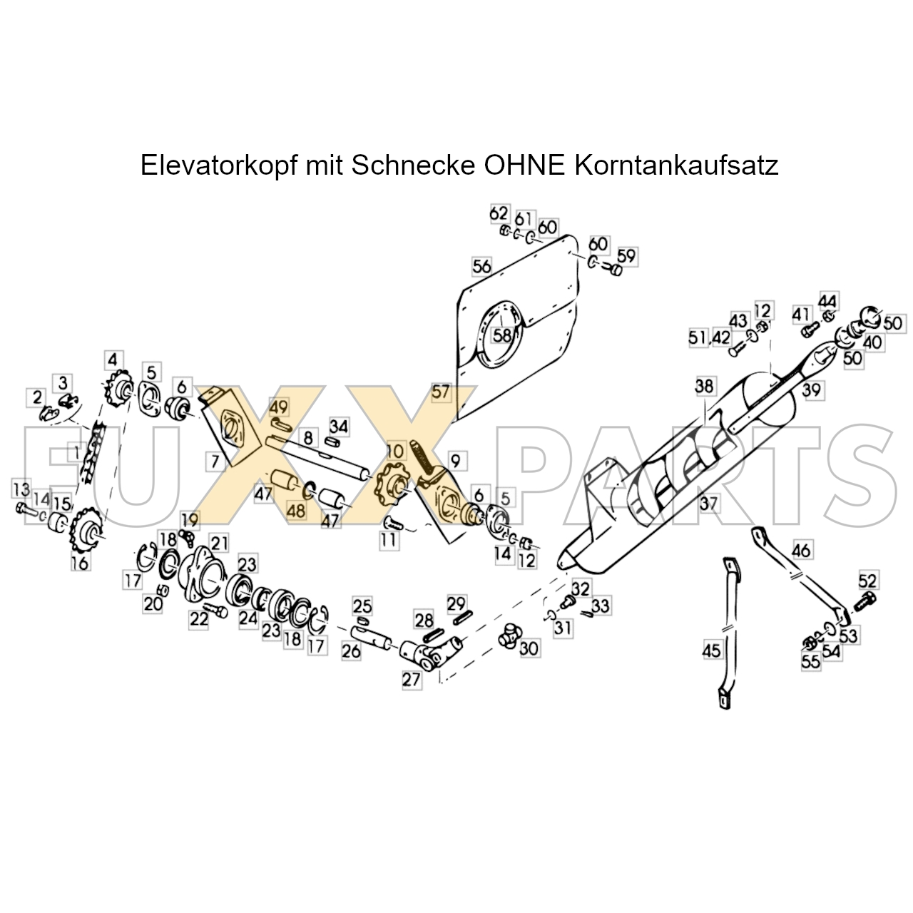 4080 Elevatorkopf mit Schnecke OHNE Korntankaufsatz