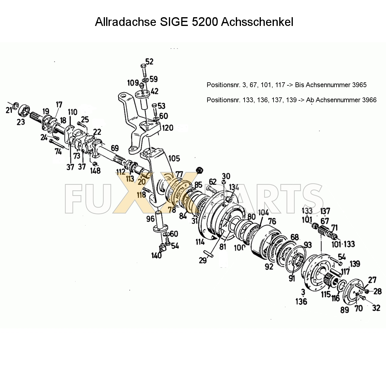 D 10006 Allradachse SIGE 5200 Achsschenkel