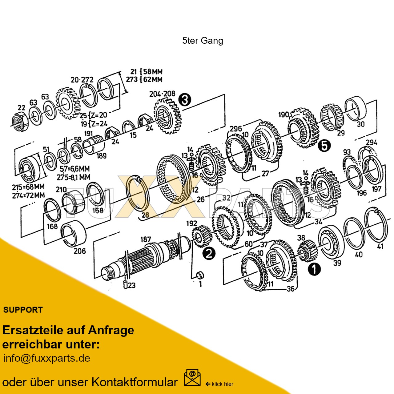 DX 4.70 Getriebewelle 5
